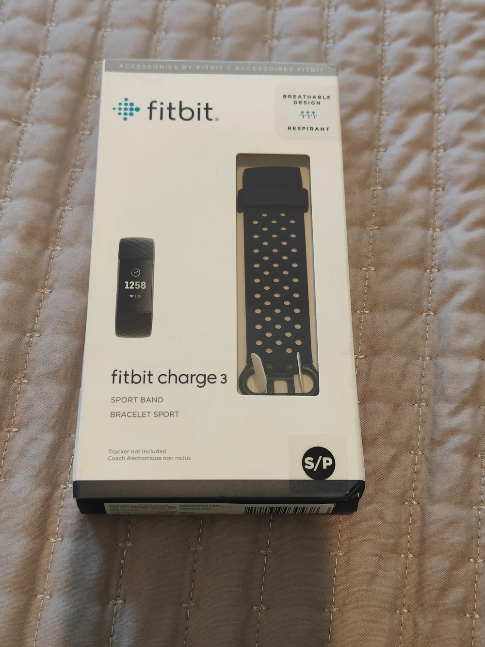 fitbit Charge 3 Black Perforated Sport Band